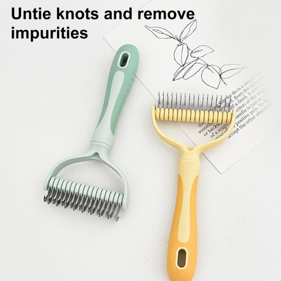 Deshedding Dog Brush for Long Haired Dogs Cats Undercoat Shedding Rake for Dematting Detangling Matted Fur And Knots Pet Grooming Supplies