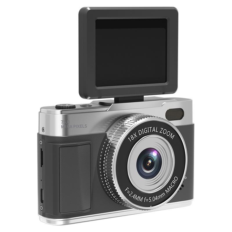 Retro 5K Mirrorless Digital Camera with Flip Screen and CCD Sensor for Students