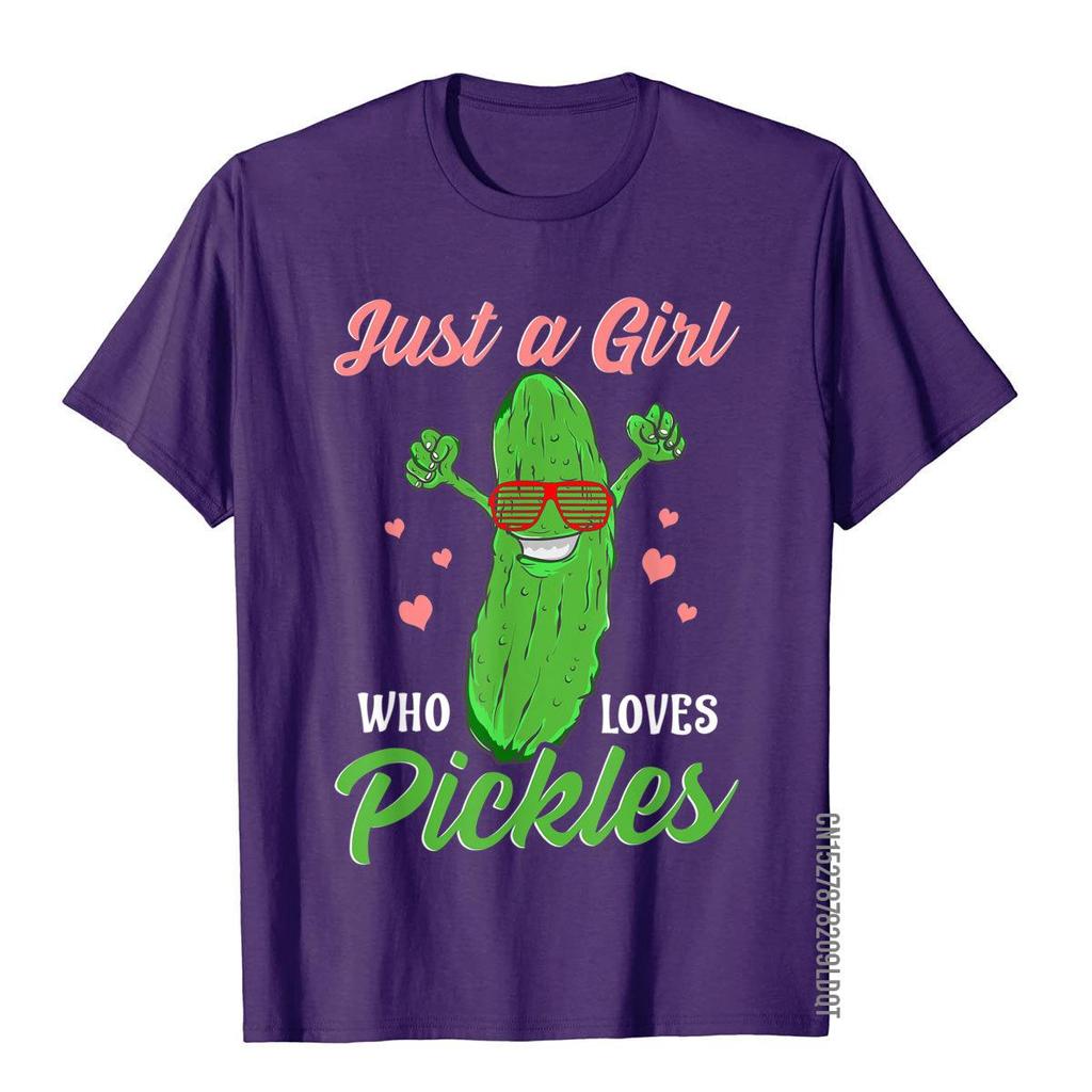 Just A Girl Who Loves Pickles Gift Pickle Food Costume Party TShirt Simple Style Cotton Unisex T Shirt Custom Funny T Shirt