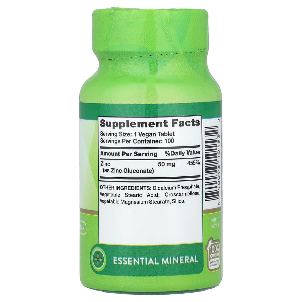 Natures Truth Chelated Zinc 50mg, 100 Tablets