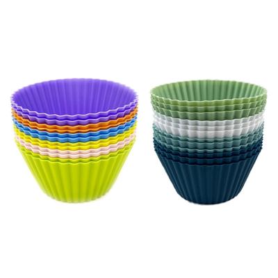 12 Stück Silikon DIY Backform Kuchenform Muffins Cupcake Formen Verschiedene Farben