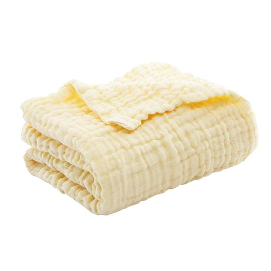 Muslinkos Sommer Sofateppe Pustende Ensfarvet Muslinklede Koseteppe for Seng Sofa Reise Feriebruk