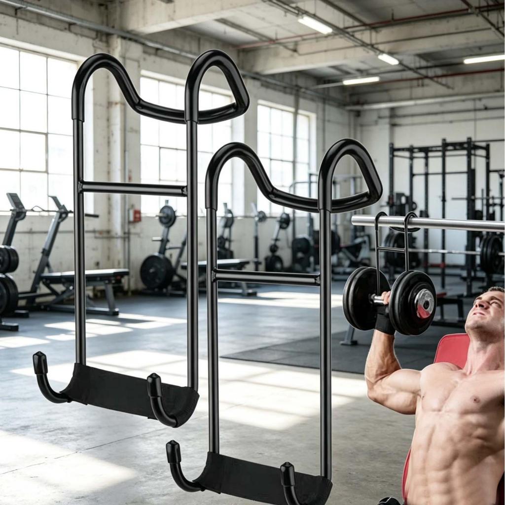 Non-slip Rubber Coated Dumbbell & Pull-up Assistance Hook for Home Gym Fitness