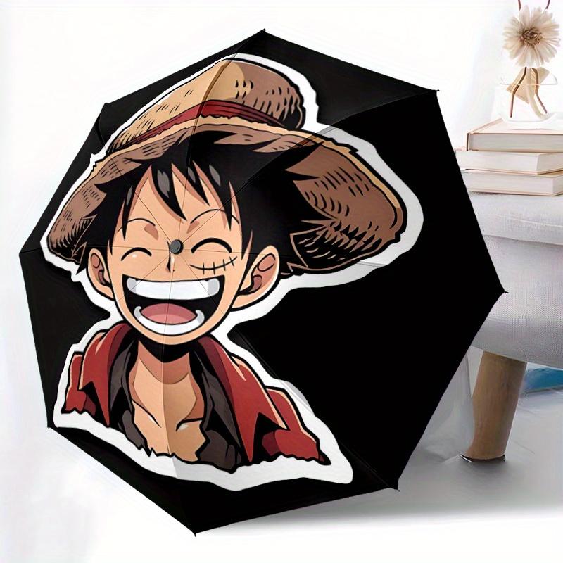 Luffy StrawHat Automatic Folding Umbrella with Sturdy Iron Frame, Portable Compact Travel Umbrella All-Season Use Parties 0807053