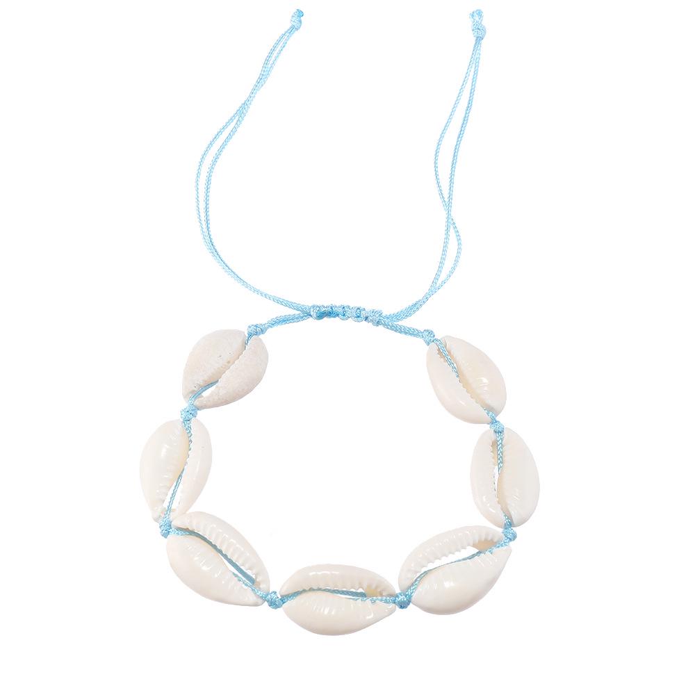 

Bohemian Beach Seashell Anklet – Simple Handmade Woven Bracelet озеро синий