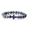 Natürlicher Stein Perlen Kreuz Armband Damen Einfaches Armband Perlen Vielseitiges Armband Europäisches und Amerikanisches Neues Mehrfarbiges Perlenarmband.