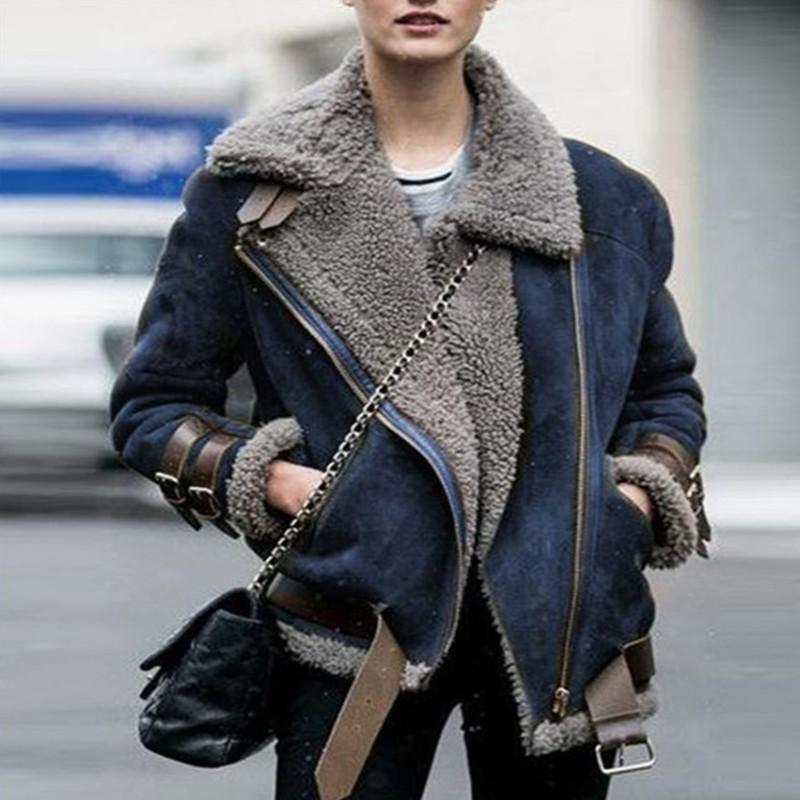 Høst Vinter Jakke Dame Fleece Kåper Dame Lang Uten Hette Kåper Lammeull Varm Tykk Store Størrelser Damejakke Og Kåper