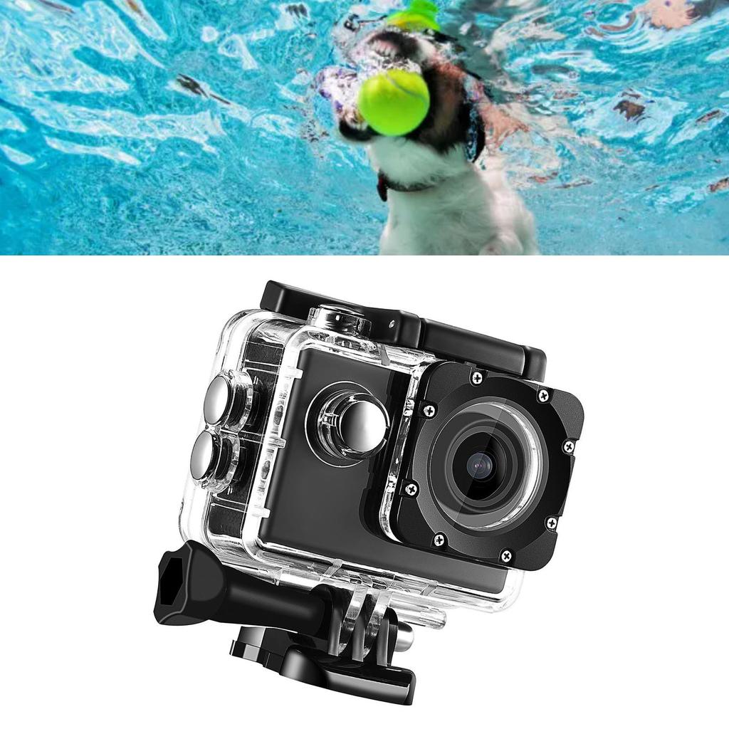 K1080HD 12MP Underwater Waterproof Video Camera Outdoor Bike Diving Sports Action Camera Black