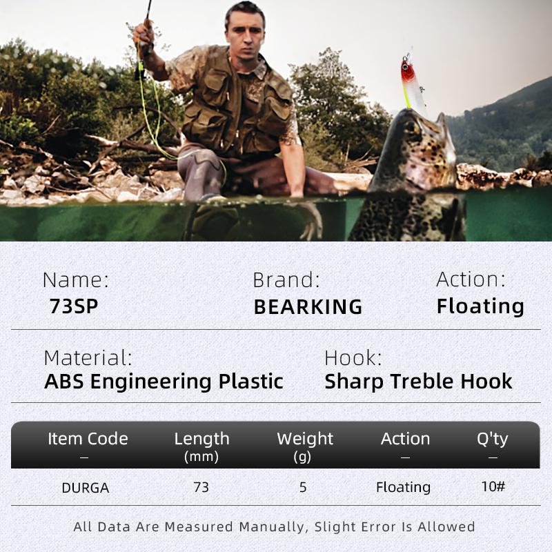 BEARKING New Model 73mm 5g Professional Quality Magent Weight Fishing Lures Minnow Crank Artificial Bait Tackle