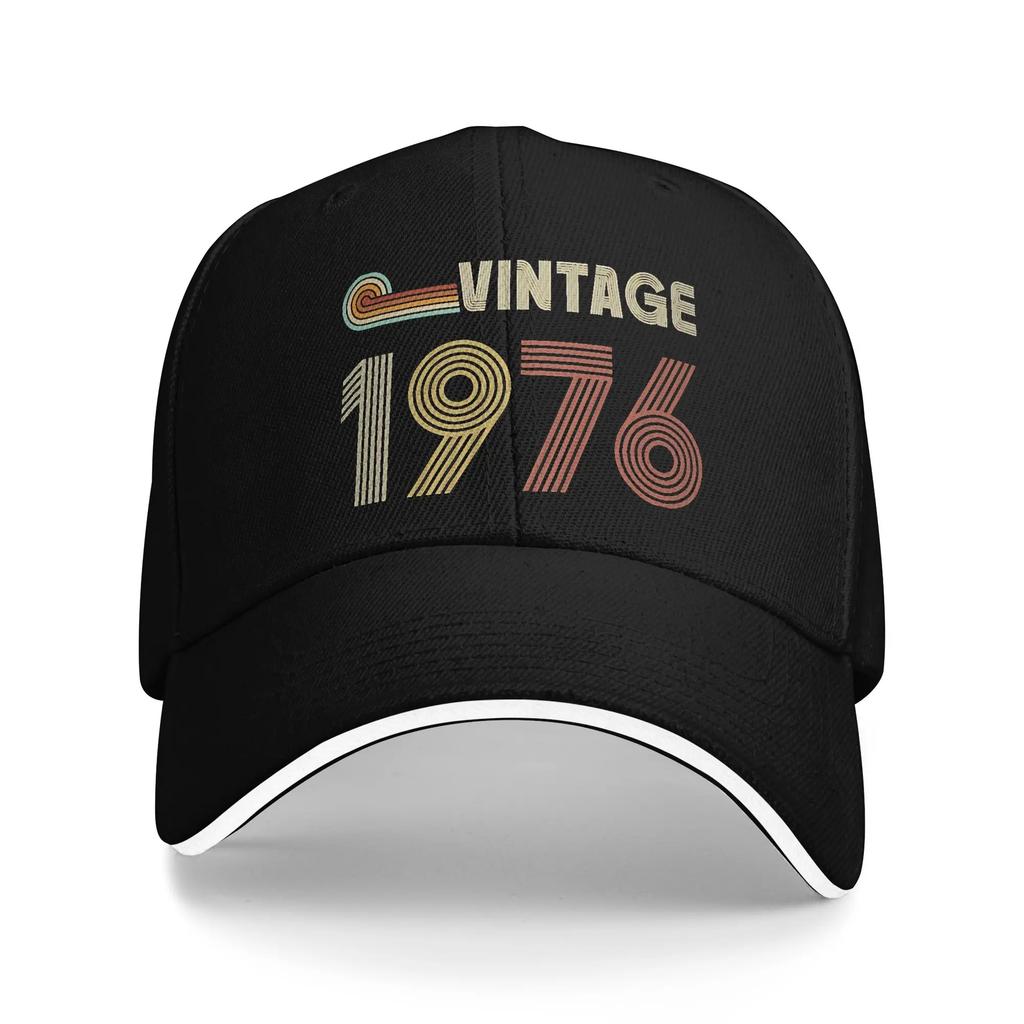 Born In 1976 Vintage Age 50 Years Old Funny 50th Birthday Accessories Men Women Baseball Caps Dad Hat Classic Travel Headwear