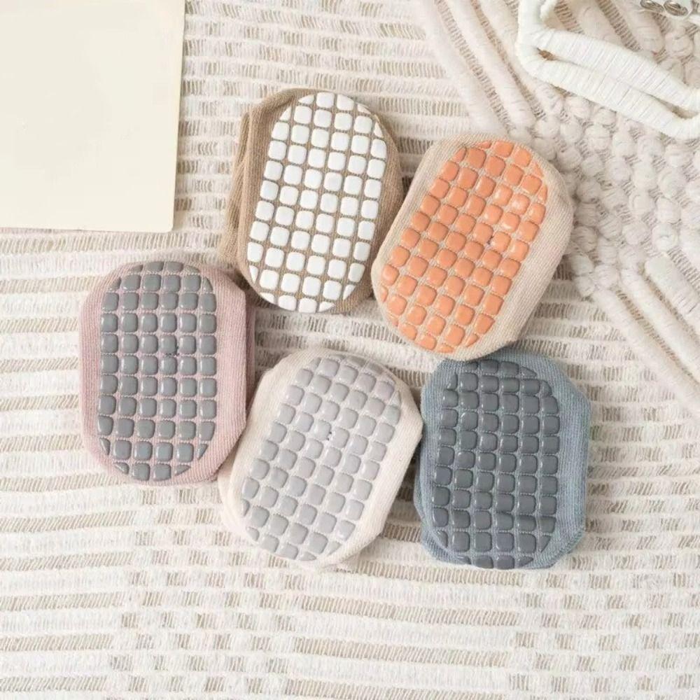 5Pairs Trampoline Socks Non-slip Baby Floor Socks Soft Cute Toddle Step Socks Kawaii Breathable Kids Cartoon Socks Indoor Use
