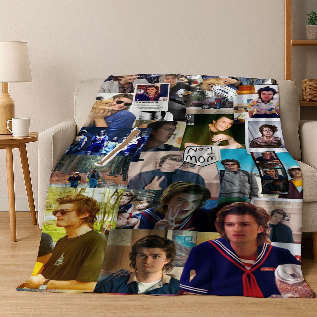 2026 New Joe Keery Art Flannel Blanket,warm and Cozy Soft Throw Blanket for Home Bedroom Bed Sofa Picnic Office Cover Gift Kids