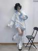 Light Blue Landmine Hoodie and Leg Long or Short Detachable Subculture Sailor Loose Light Size M [XHSUKADO] 2-Piece Set, Angel-Kaiwai (Tereshi-Kai)