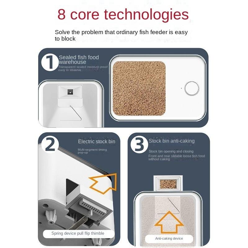 100ML/450ML/175ML/200ML Alimentador Automático para Aquário Controle Remoto Inteligente Sem Fio Máquina de Alimentar Peixes Dispensador de Comida com Temporizador para Aquário