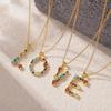 Colorful Zircon Alphabet Pendant Necklace - Hip-Hop Style