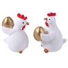 Cartoon Easter Chicken Egg Figurines Cute Animal Sculpture  Home Office Courtyard