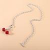 Punk Red Cherry Pendant Choker Y2K Necklace Earrings Bracelet For Women Girls Summer Dancing Party Jewelry Gift