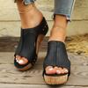 Mode Damen Keilabsatz Hausschuhe Retro Peeptoe Schuhe Neue Sommer Römische Sandalen Zehenfrei Plateau Hausschuhe Damen Lässig Zuhause Pantoletten Damen