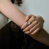 Trendy Asymmetric Loop Ring Polished Metal Spoon Shaped Adjustable Finger Band Fashion Forward Daily Jewelry