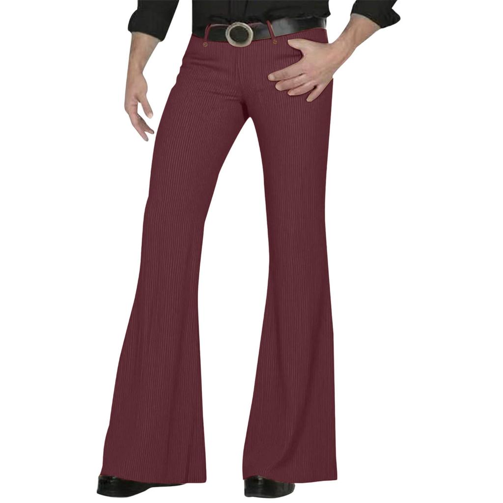 Pantaloni Lunghi Casual da Uomo Moda Retro Svasati