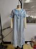 2026 Spring V-Neck Button Short-Sleeve Maxi Dress with Pockets