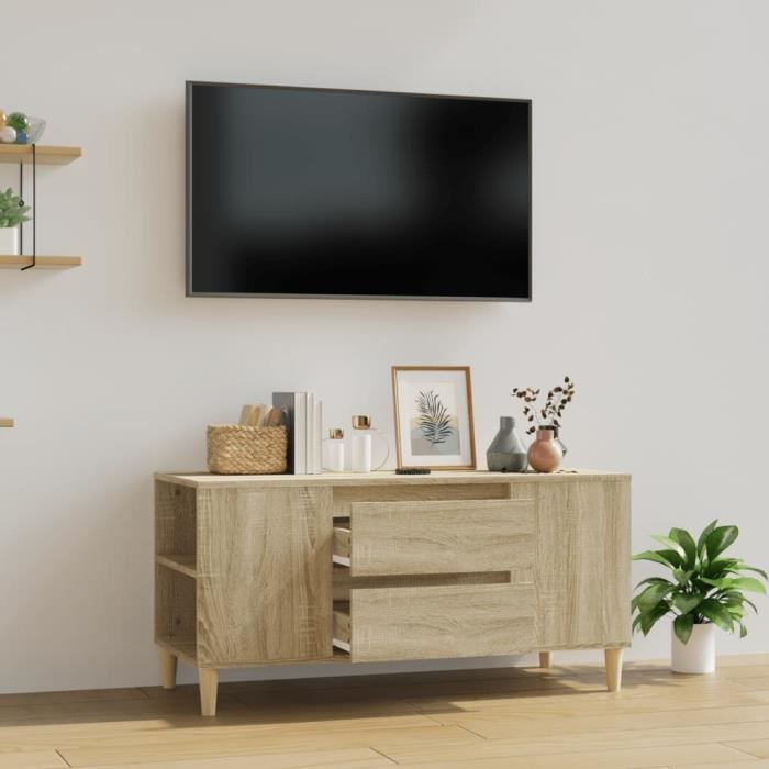VidaXL Meuble TV Chêne sonoma 102x44,5x50 cm Bois d'ingénierie 819599