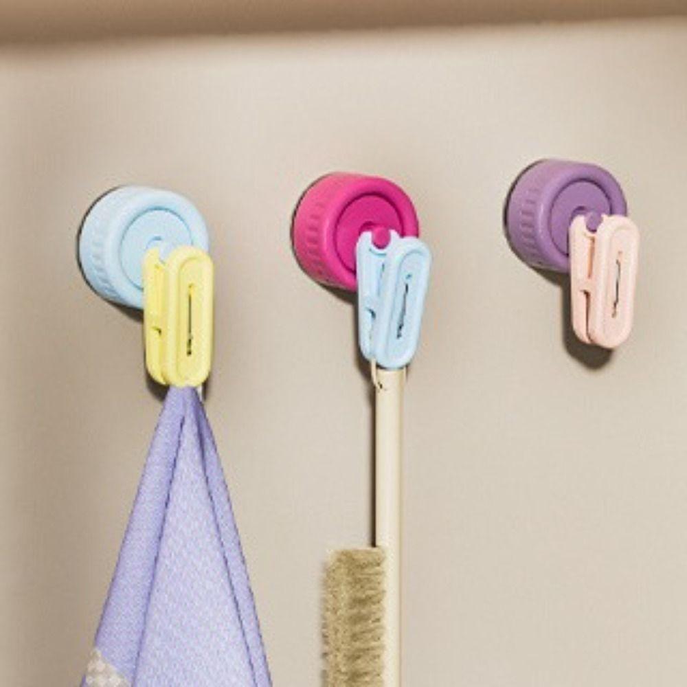 Suction Cup Storage Clip Wall Mounted Multiple Clamp Multi-purpose Storage Rack Home