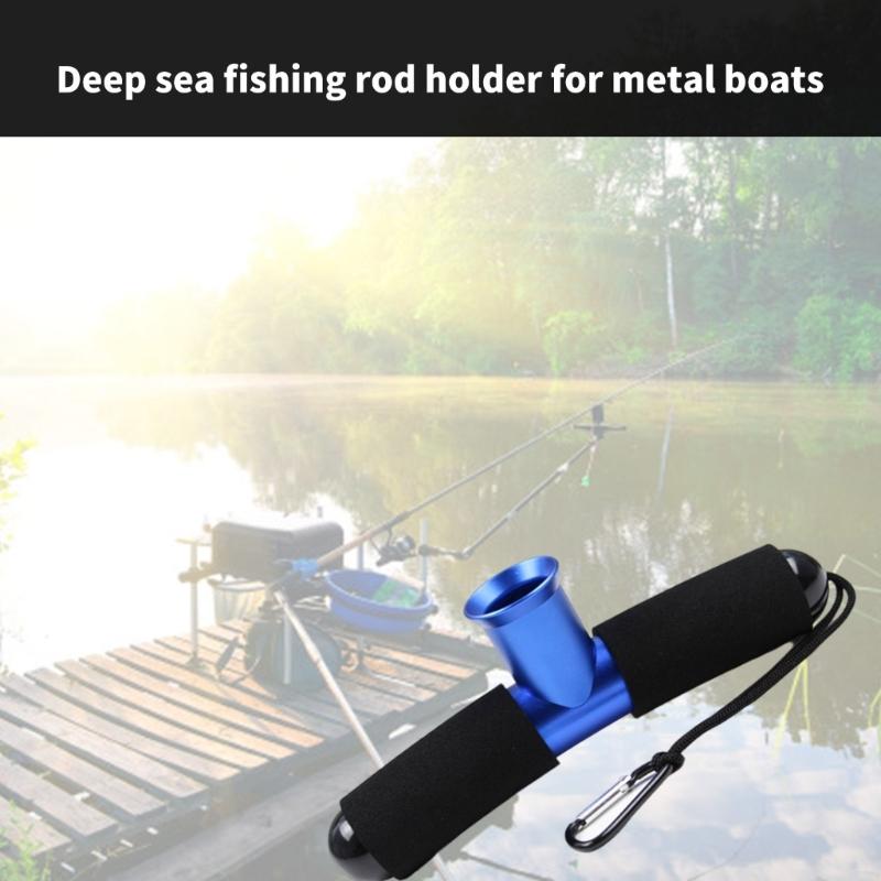 Aluminum Alloy Fishing Belt Rod Holder Fishing T-shaped Belly Top Belt Boats Fishing Rod Holder with Lanyard Easy to Use