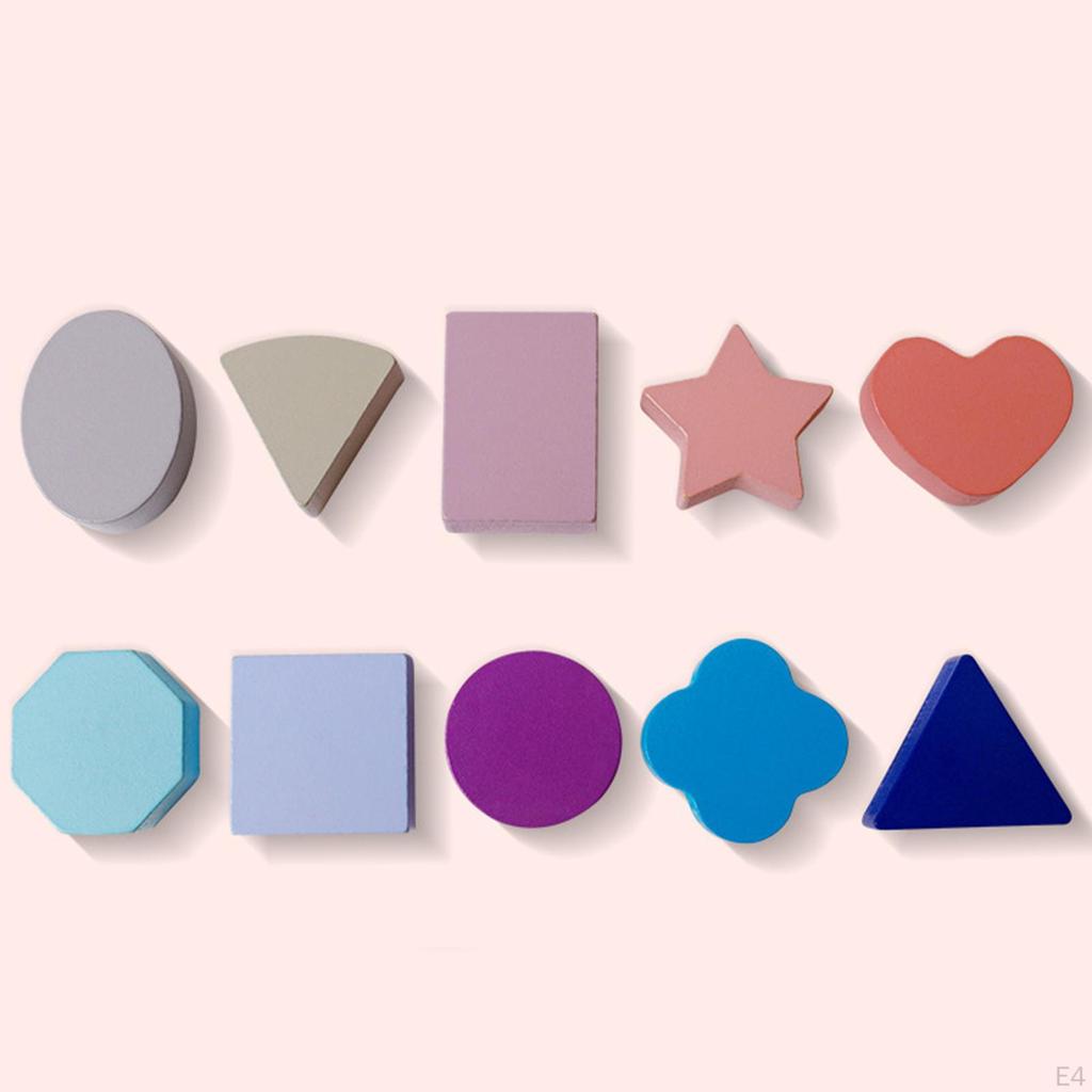 Rainbow Rings Board Wooden Number Color Sorter Stacking Blocks Learning Early Education Toy