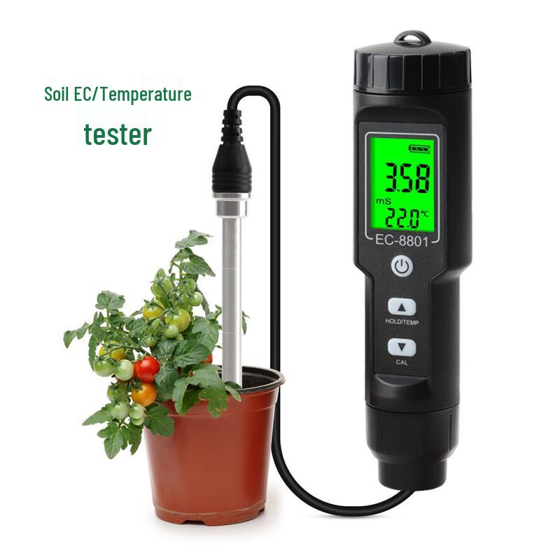 

Portable Agricultural Soil EC & Temperature Meter CN plug (adapter included)