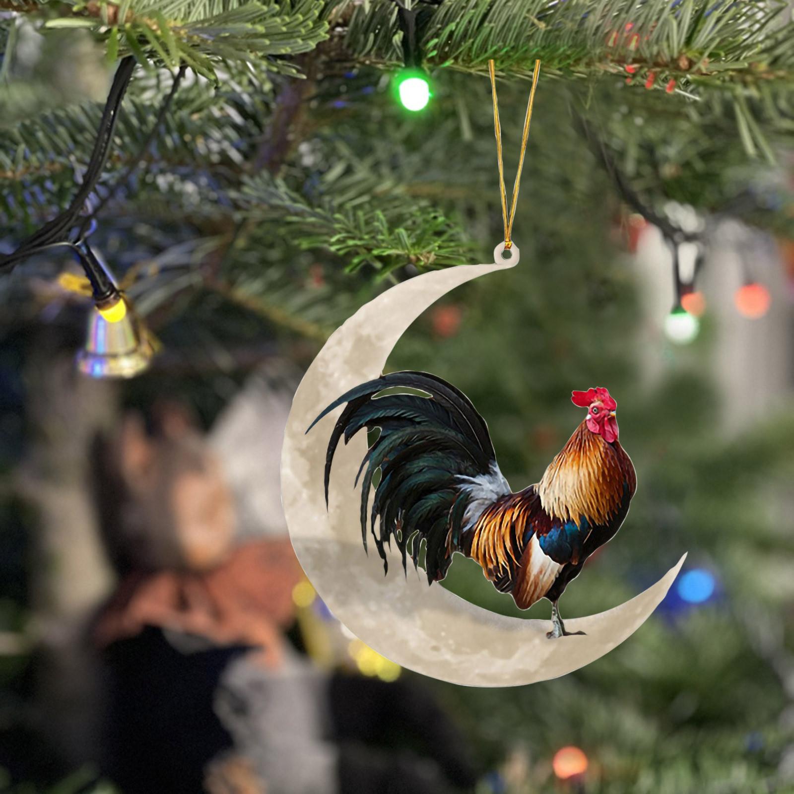 

2D Acrylic Hanging Decorations, Christmas Tree Decoration Pendants, Fun Animal Shaped Christmas Figurines For Christmas Parties One Size