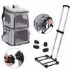 Double-Deck Pet Carrier Breathable Trolley Bag Telescopic Handle Cat Travel