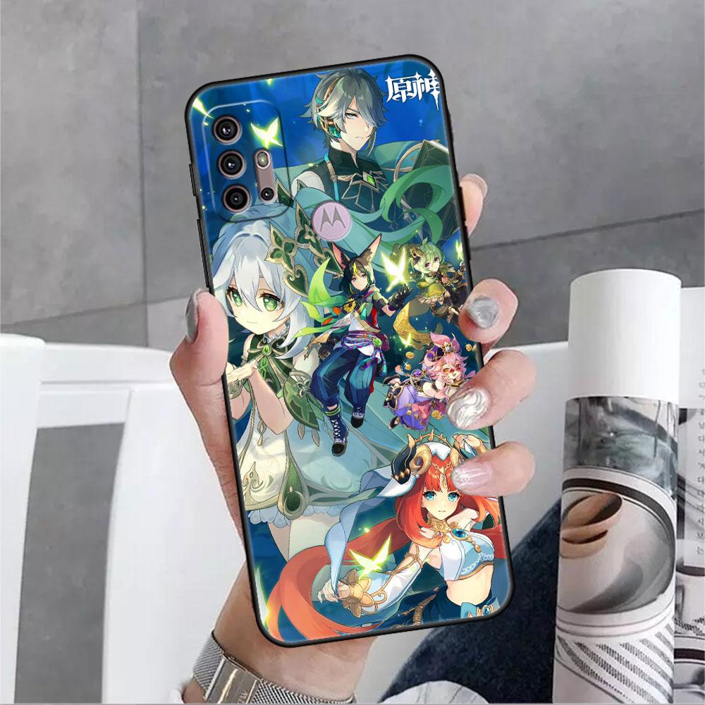 Case For Motorola G30 G60 G9 Play One Fusion Plus Edge 20 G8 Power Lite G22 G50 G200 G51 G71 G31 Phone Cover Genshin Impact Capa