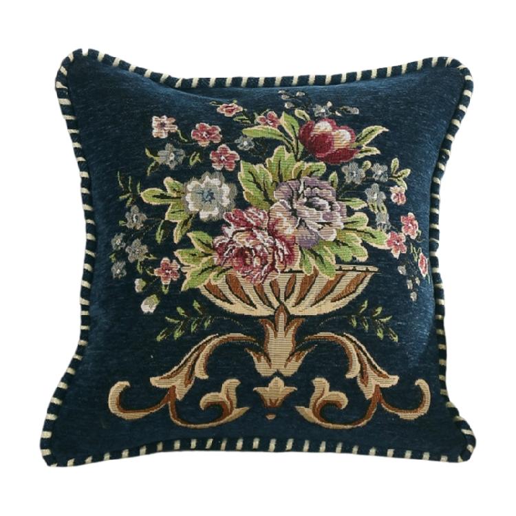 Luxurious Fabric Throw Pillow Cover with Detailed Embroidery,Pillowcase Gift for Modern Homes Soft Comfortable Fabric