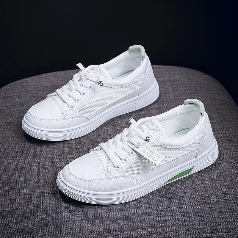 2025 Summer Women's Mesh Breathable Casual Sneakers - Korean Style, Non-slip, Fashionable Soft Sole, White.