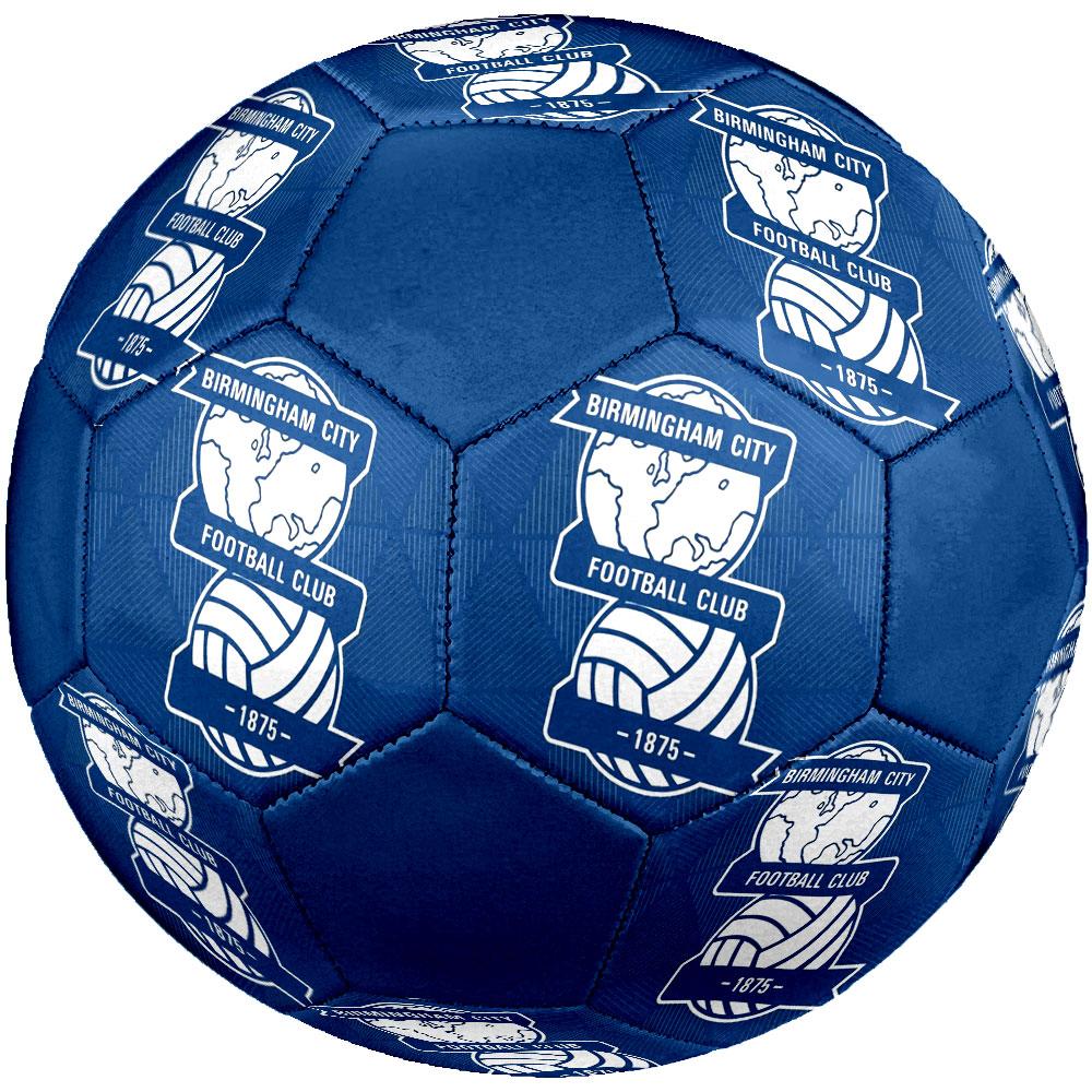Pallone da calcioBirmingham logo stampato Taglia 5, Cucito a macchina in PVC, Resistente e ad alto rimbalzo, Adatto a tutte le età, Merchandising per tifosi, per partite e uso all'aperto.