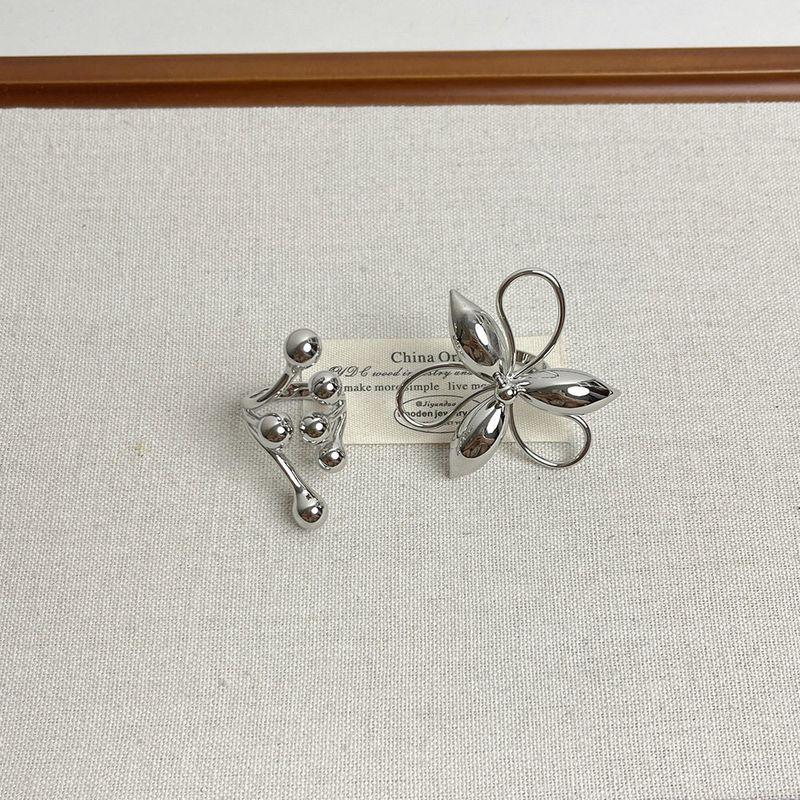 Fashion Ins Style Metal Flower Ring for Women Niche Style Unique Stylish Open Index Finger Ring Fancy Ring