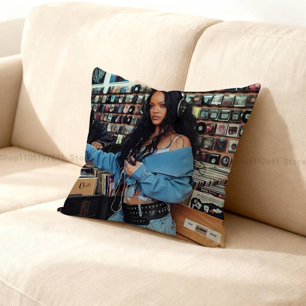 Singer RRihannaES Pillow Case For Sofa Decor Car Office Room Printing Cushion Cover Decorations and Protector