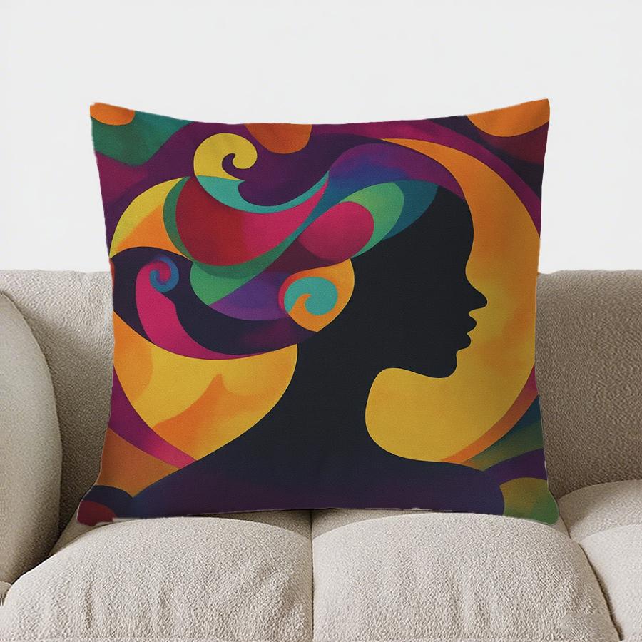 Home Decor Colorful Silhouette Art Pillow For Home Decor Pattern Cushion Cover Suitable For Sofa Bedroom Car Pillow Cover