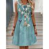 Ladies' Fashionable and Elegant 3D Floral Hummingbird Print Vest Dress