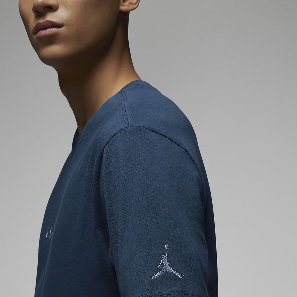 Jordan Air Letter Logo Print Round Neck Sports Casual Breathable Short Sleeve T-Shirt Men Tops Light-Teal DM3183-425