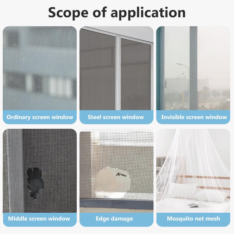 Window Screen Repair Tape Self-adhesive Mosquito Net Tears Holes Patch Tape Seal Easy-to-Apply Waterproof Mesh Patch