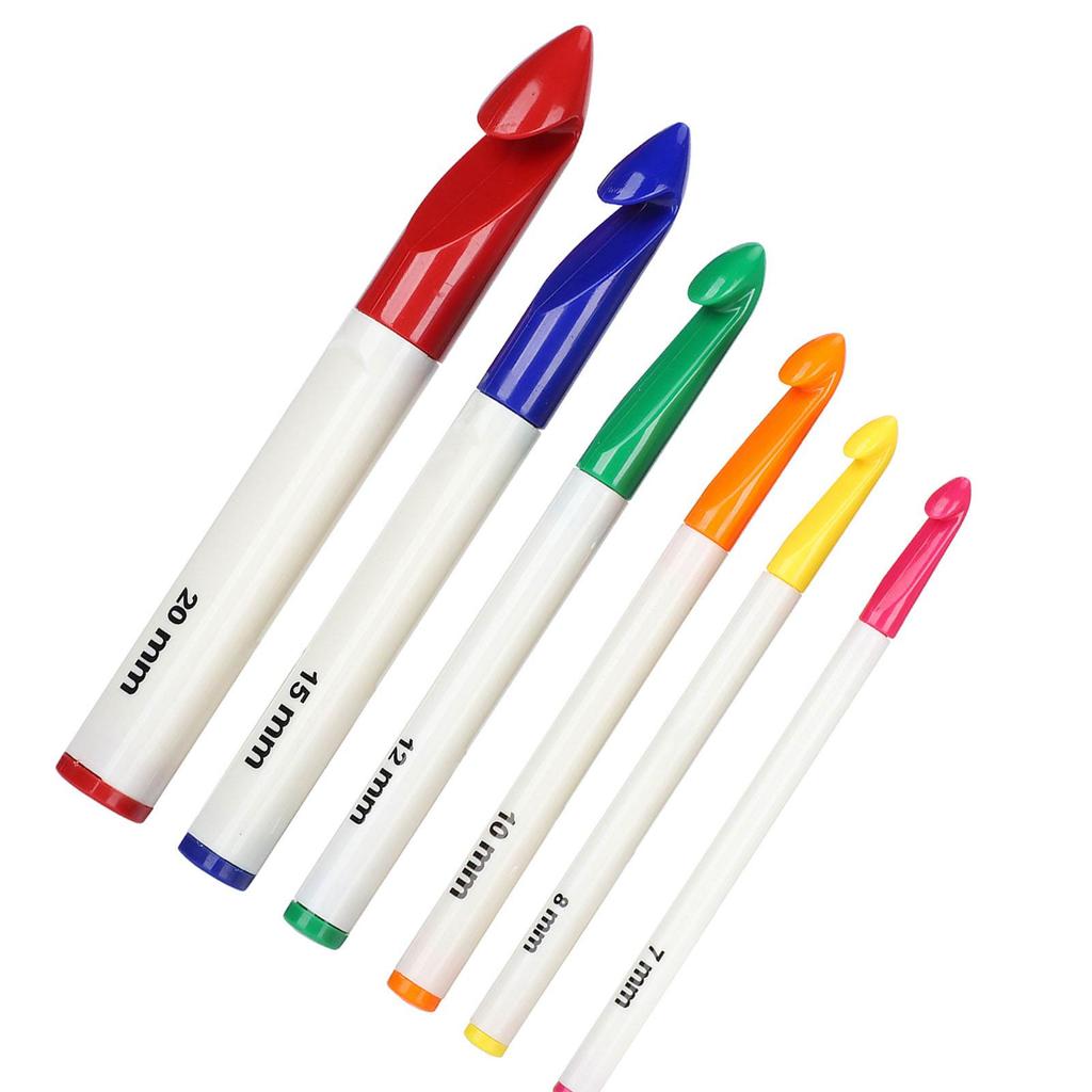 6 szt. Zestaw haczyków do szydełkowania z ergonomicznymi uchwytami Grube igły Akcesoria do rękodzieła DIY dla kobiet