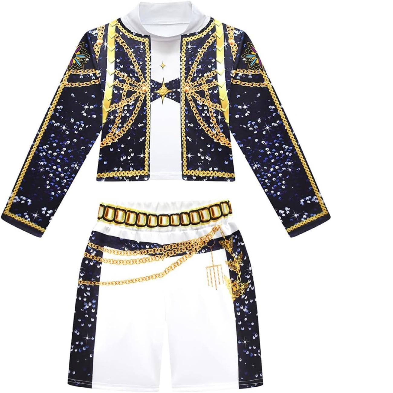 

Детский Kpop Косплей Охотника на демонов Руми Зои Мира Костюм для косплея Комплект 3D Принт Детская Одежда для сцены Хэллоуин Вечеринка 150