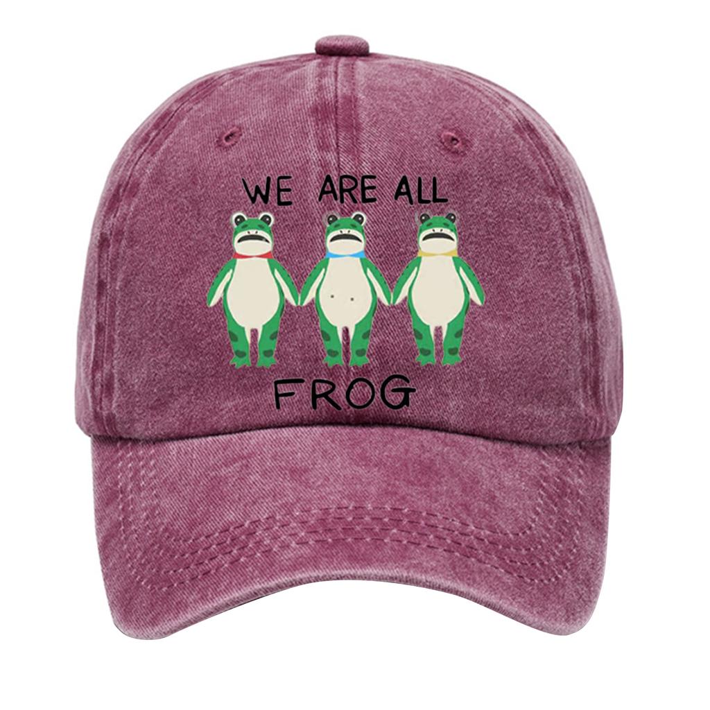 Men's Washed Cotton Baseball Cap With Printed Distressed Soft Top Denim Hat, Vintage Hat