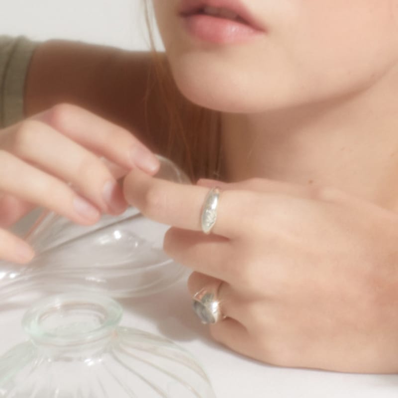 BOLDIERE Leaf stamp ring_ R21[Silver]