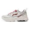 Li Ning Meteor 2K Classic Fashion Versatile Retro Comfortable Non-Slip Wear-Resistant Breathable Low-Top Dad Shoes Women Sneaker White Gray AGCV114-4
