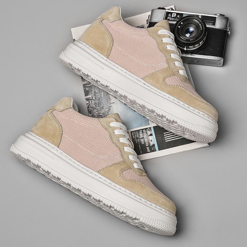 New Thick Bottom Men's Leather Casual Shoes Comfortable Sneakers Lightweight Male Skateboard Footwear Non Slip Tenis Masculino