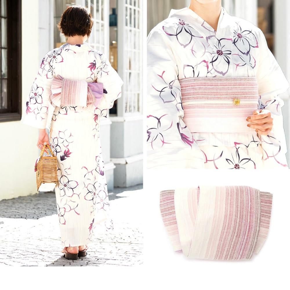 [Sovoak] Reversible Half-Width Obi (Violet) - Gradient Pattern, Suitable for Yukata and Hakama