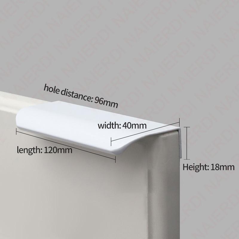 NAIERDI White Long Cabinet Handles Aluminum Alloy 800-1200mm Hidden  Furniture Handle Drawer Knobs Cupboard Pulls